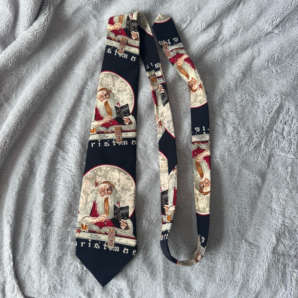 Norman Rockwell Santa Christmas Saturday Evening Post Necktie - Picture 3 of 5